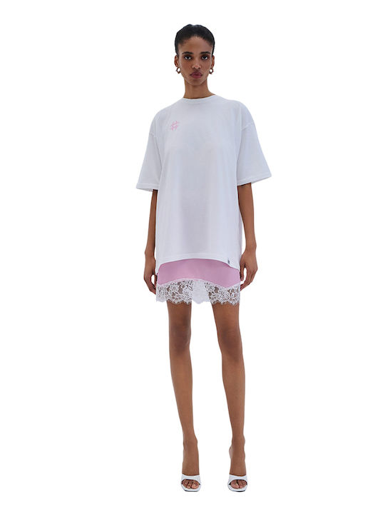 Satin Mini Skirt Baby Pink