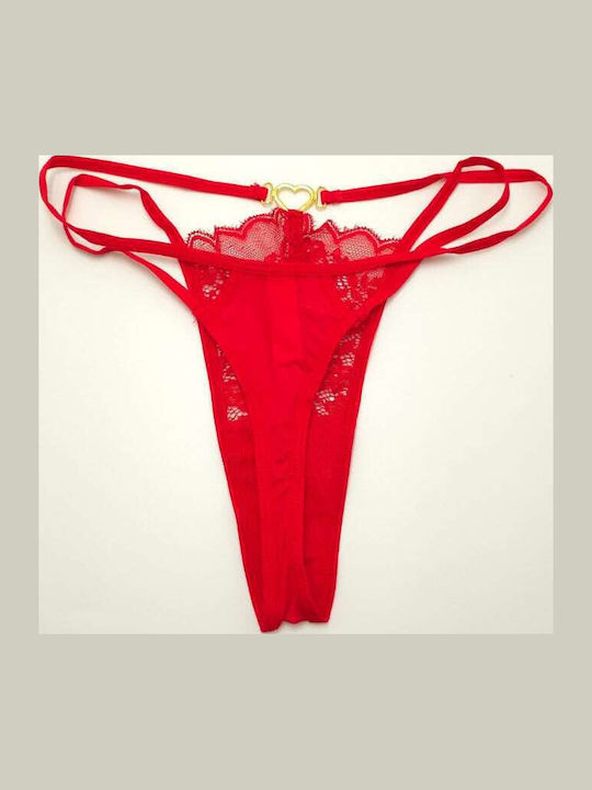 Damen-Slip mit Spitze Rot