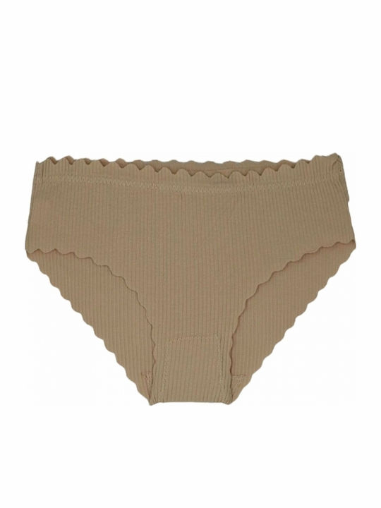 Βαμβακερά Γυναικεία Slip MultiPack χωρίς Ραφές Φυστικί