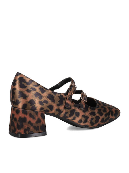 Γόβες με Λουράκι Animal Print Καφέ