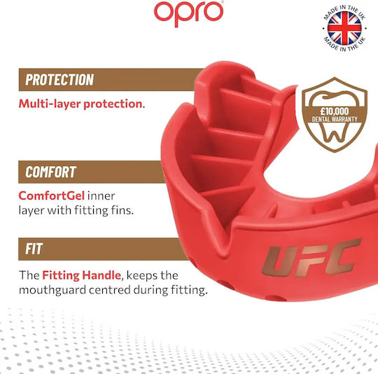 Children's Mouthguard Opro Ufc Bronze Level Mouthguard Red Junior