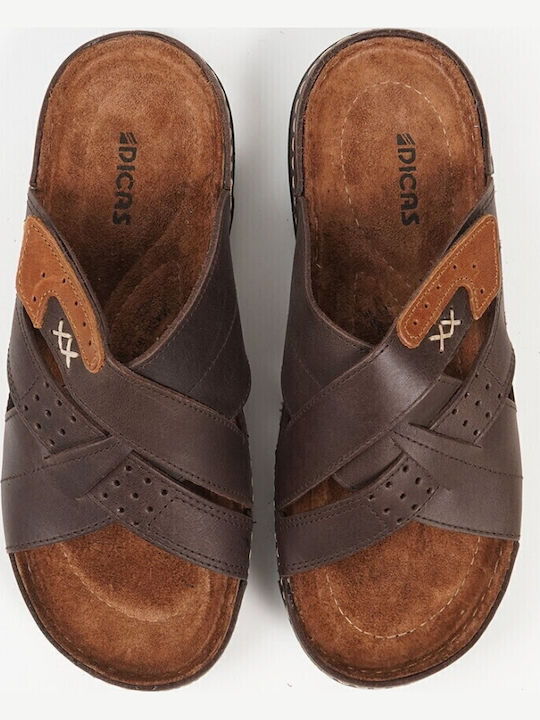 Leder Herrensandalen in Braune Farbe