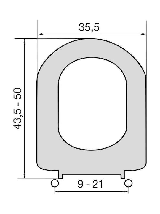 Elvit Καπάκι Λεκάνης Πλαστικό 35.5x35.5cm Λευκό
