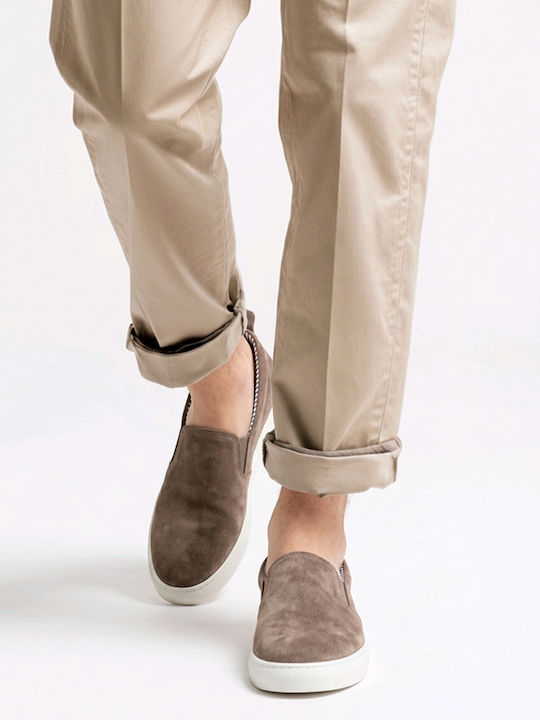 Suede Men's Casual Shoes Beige