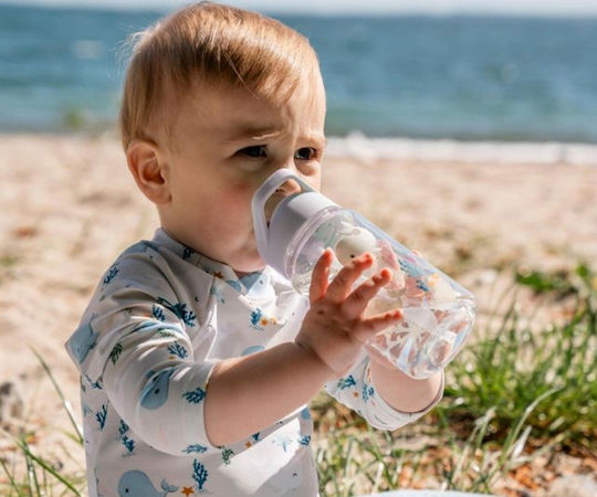 Filibabba Kids Plastic Water Bottle With Straw Transparent 400ml