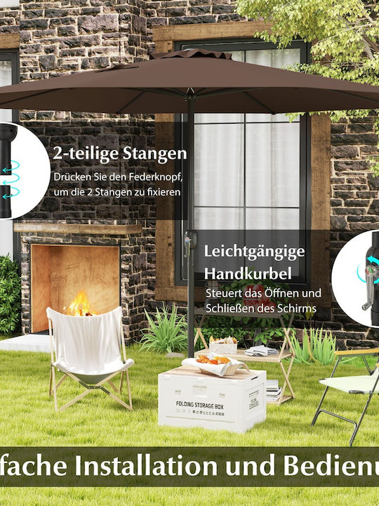 Garten- und Terrassen-Sonnenschirm Rundschreiben Metall Braune mit Basis Φ3.5m NP12131CF