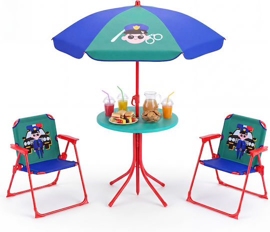 Costway Small Table Set Blue