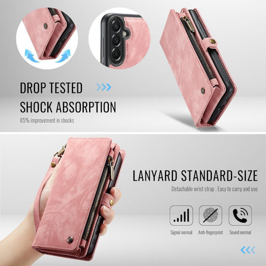 Caseme 008 Samsung Galaxy A57 5g Wallet Detachable Silicone Case Pink