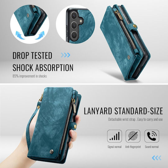 Caseme 008 Samsung Galaxy S25 5g Wallet Case Detachable Silicone Case Blue
