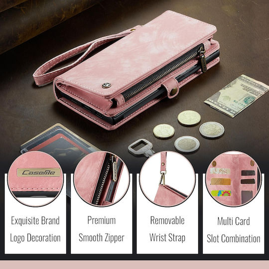 Caseme 008 Samsung Galaxy A57 5g Wallet Detachable Silicone Case Pink