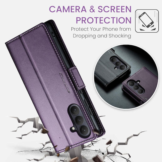 Caseme 023 Samsung Galaxy S26 5g Rfid Θήκη Πορτοφόλι Δερμάτινη –purple