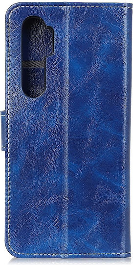 Tel1 Xiaomi Mi Note 10 Lite Retro Crazy Horse Texture Book Case Blue
