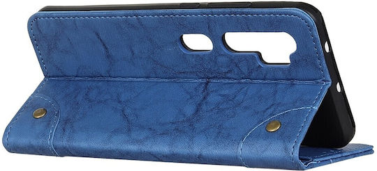 Tel1 Xiaomi Mi Note 10 10 Pro Copper Buckle Texture Horizontal Flip Θήκη Βιβλίο Blue