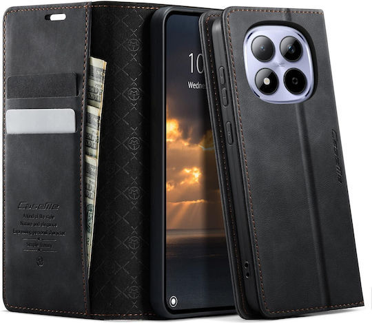Caseme 033 Xiaomi Redmi Note 15 Pro 5g Rfid Retro Θήκη Βιβλίο Δερμάτινη –black