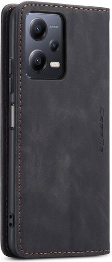 Caseme 013 Xiaomi Redmi Note 12 5g Xiaomi Poco X5 5g Retro Leather Θήκη Βιβλίο Black