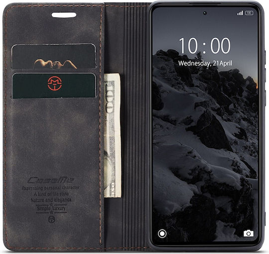 Caseme 013 Xiaomi Redmi Note 12 5g Xiaomi Poco X5 5g Retro Leather Θήκη Βιβλίο Black