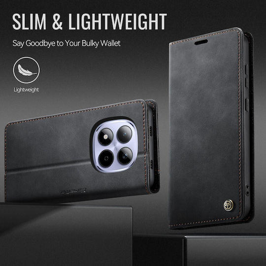Caseme 033 Xiaomi Redmi Note 15 Pro 5g Rfid Retro Θήκη Βιβλίο Δερμάτινη –black