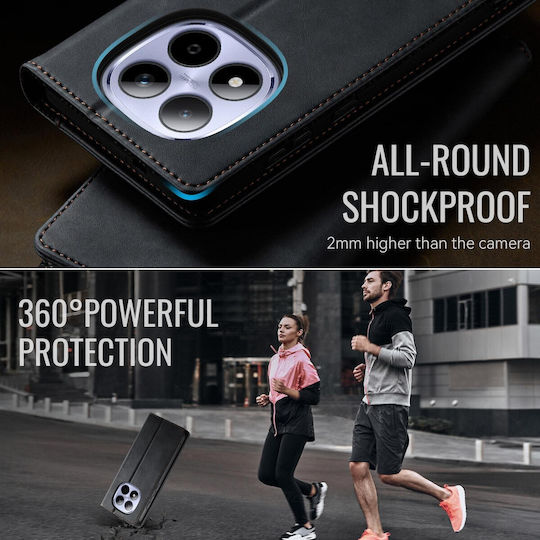 Caseme 033 Xiaomi Redmi Note 15 Pro 5g Rfid Retro Θήκη Βιβλίο Δερμάτινη –black
