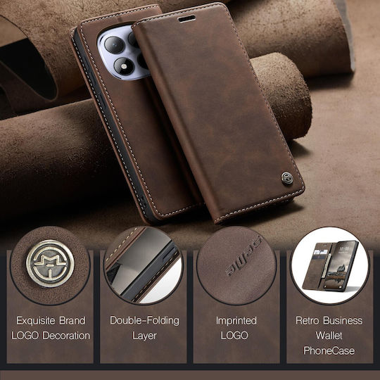 Caseme 013 Xiaomi Redmi Note 15 Pro 4g Retro Leather Θήκη Βιβλίο Brown
