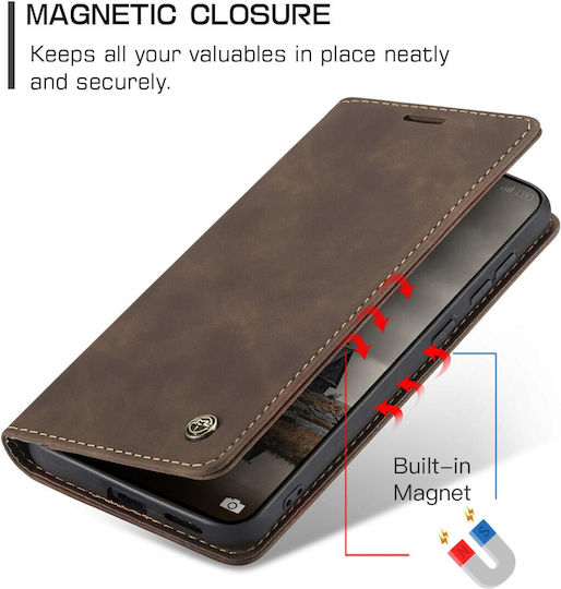Caseme 013 Xiaomi Redmi Note 15 Pro 4g Retro Leather Θήκη Βιβλίο Brown