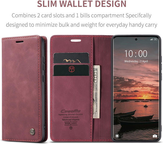Caseme 013 Xiaomi Redmi Note 15 4g/5g Retro Leather Θήκη Βιβλίο Red