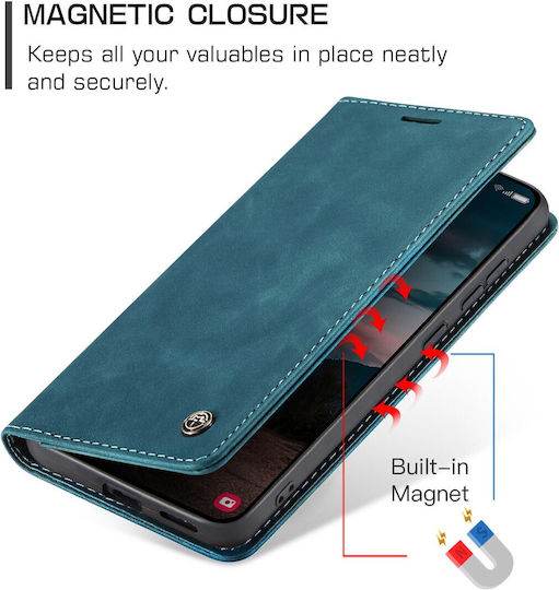 Caseme 013 Samsung Galaxy S26 Plus 5g Retro Leather Θήκη Βιβλίο Blue