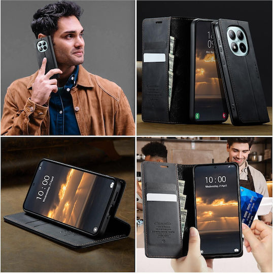Caseme 033 Xiaomi Redmi Note 15 Pro Plus 5g/poco M8 Pro 5g Rfid Retro Θήκη Βιβλίο Δερμάτινη Black