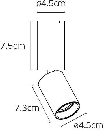 VK Lighting LED Θερμό Λευκό Σποτ σε Μαύρο Χρώμα