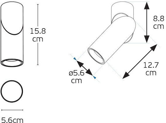 VK Lighting Σποτ σε Γκρι Χρώμα