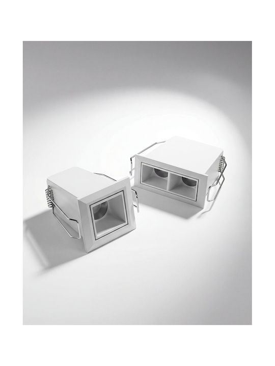 VK Lighting Parallelogramm Metallischer Deckenstrahler Mit Eingebauter LED Und Warmweißem Licht Weiß 7.5x15cm