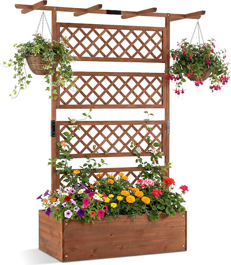 Costway Дървена Розова Кутия за Саксии 183x55x100см