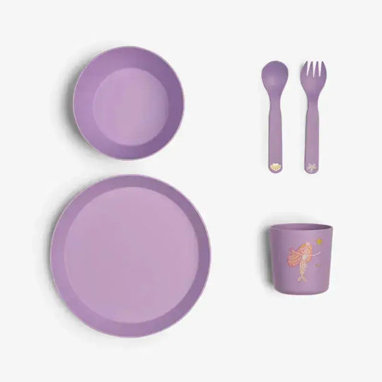 Citron Feeding Set Melamine Purple 5pcs for 6+ Months