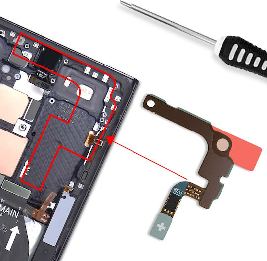 Clappio FRC Вътрешен Кабел За Смяна На Слушалка Galaxy S23 Ultra Зелен
