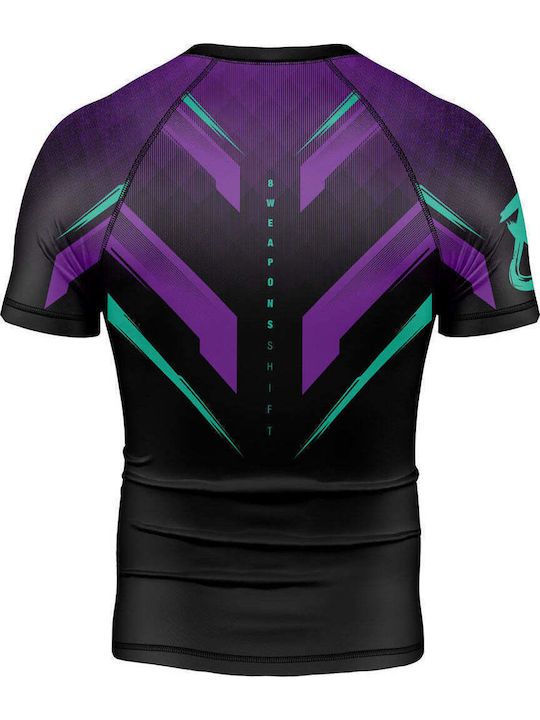 8 Weapons Männer Kurze Ärmel Kampfsportshirt 8300008-2 für Jiu-Jitsu Schwarze