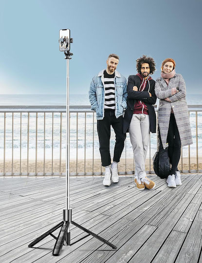 Selfieshow Selfie Stick Trepied Telecomandă Compact Stabil Rotire 360° Pliabil 180 Cm Potrivit Pentru Smartphone-uri Camere Gopro