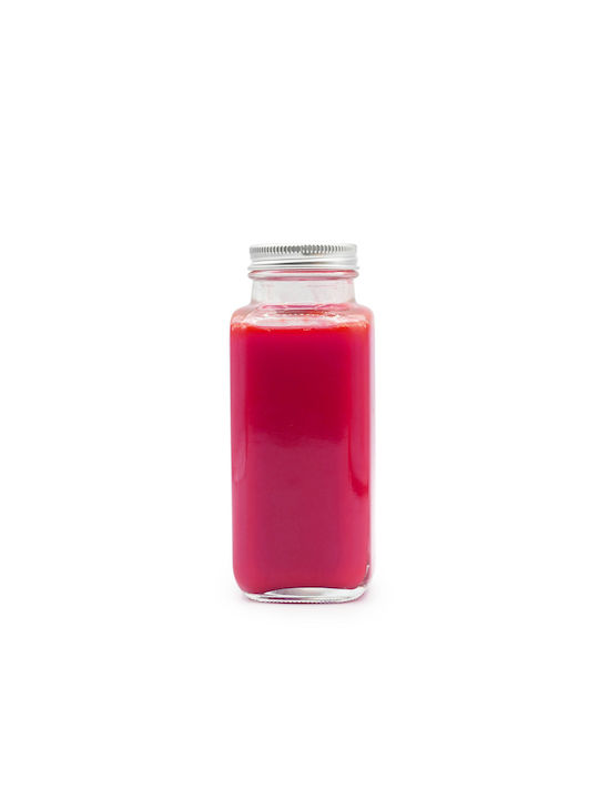 Melii Glas Wasserflasche mit Schraubdeckel Transparent 250ml 6 Stücke