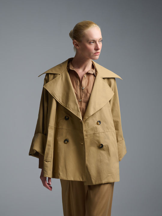 Women's Camel Half Coat