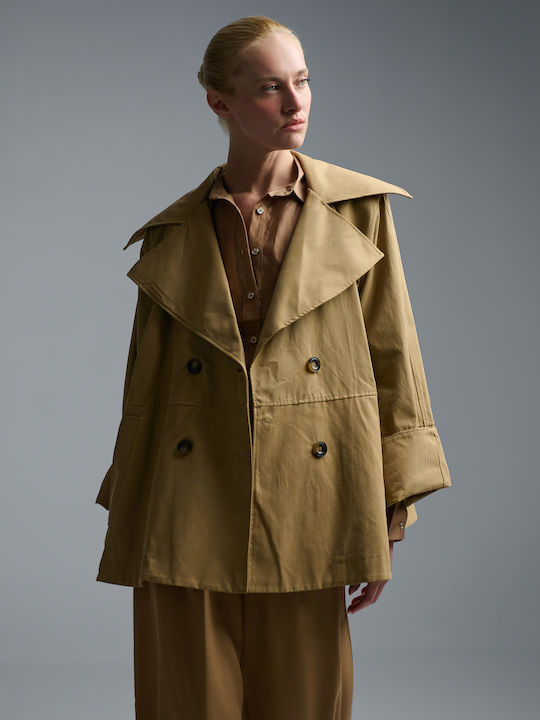 Women's Camel Half Coat