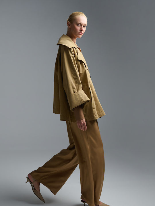 Women's Camel Half Coat
