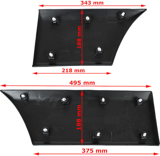 Renault Master Iii 2010 L2 Version Side Strip In Front Rear Wheel Without Hole Left + Side Strip Behind Rear Wheel Without Hole Left 2 Pcs Set