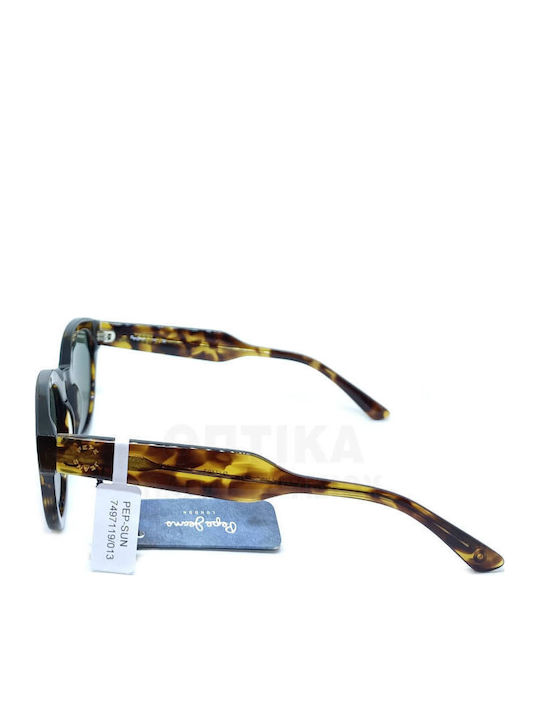 Pepe Jeans Pj7497 Γυναικεία Γυαλιά Ηλίου με Καφέ Σκελετό και Πράσινο Φακό PJ7497-119