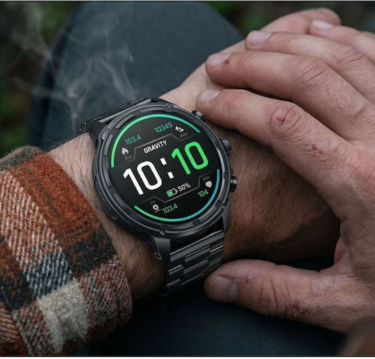 Gravity GT41-2 53mm Smartwatch με Παλμογράφο (Black)