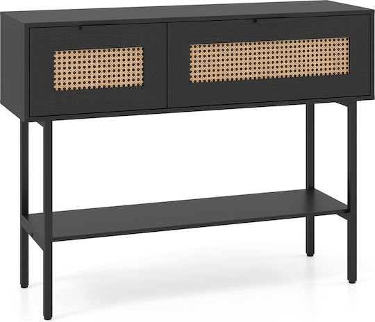 Console Table Made of Wood and Metal Black Dimensions 76x29.5xHeight 100 cm