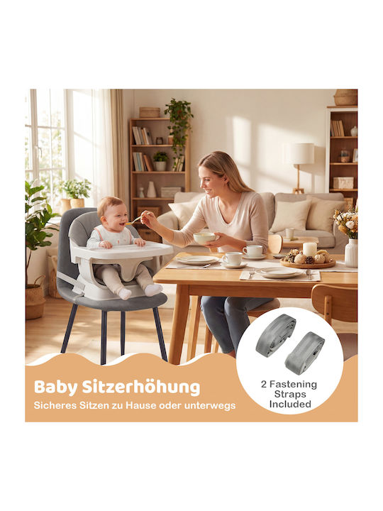 Costway Baby Highchair with Adjustable Height Gray