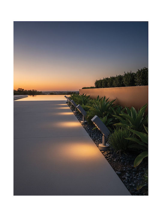 VK Lighting LED Outdoor Floor Lamp 5W with Warm White Light IP65 Gray