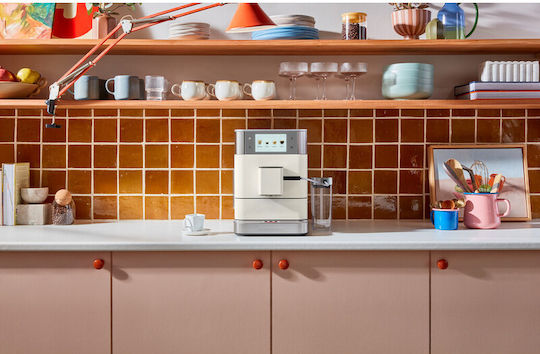 Kitchenaid Kf8 Αυτόματη Μηχανή Espresso 1450W Πίεσης 15bar για Cappuccino με Μύλο Άλεσης Porcelain White 5KES8558BPL