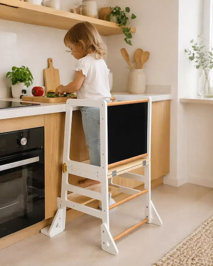 Учебна Кула за Рисуване от Дърво Бяла