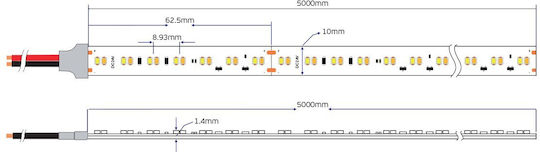 VK Lighting Smart LED Strip Wi-Fi 24V Adjustable White Light 5m
