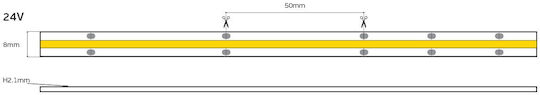 VK Lighting LED Strip 24V Natural White Light 5m COB Type