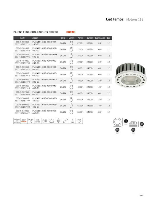 VK Lighting Recessed LED Panel 36.2W With Warm White Light 3000K